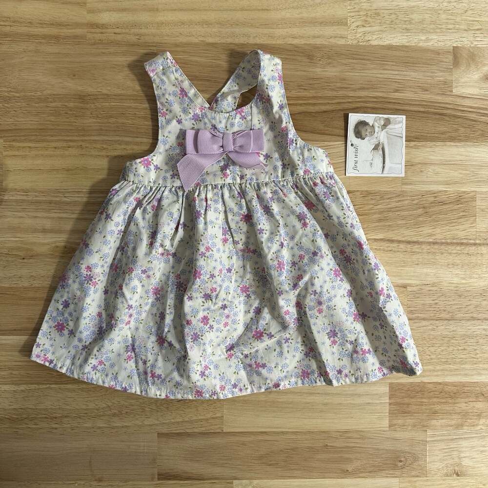 First Wish Infant Baby Girl Floral 100% Cotton Dress Size 6 Months NWT